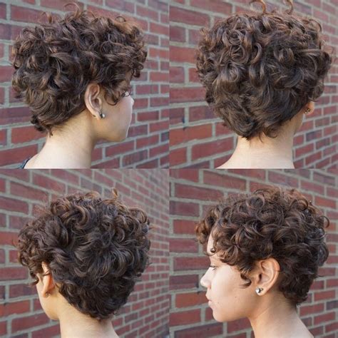 Brown Curly Pixie Hairstyle Curly Pixie Haircuts Curly Pixie