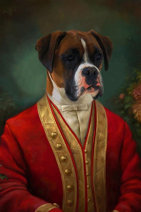 Custom Historical Pet Portrait Framed Canvas Personalized Regal Pet
