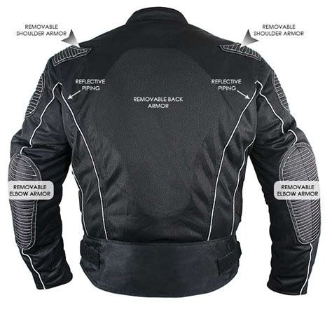 Now in two (2) comfortable styles Men's Black Mesh Armored Motorcycle Jacket, 3 Way Lining