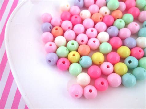 50 10mm Pastel Bubble Gum Beads Chunky Gumball Beads J99 Etsy