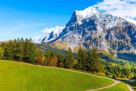 Grindelwald Switzerland Jungfrau Mountains View Stock Photo Image Of