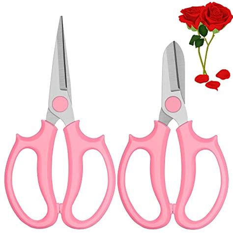 Garden Scissors 2pcs Pink Floral Shears Flower Scissors With 2