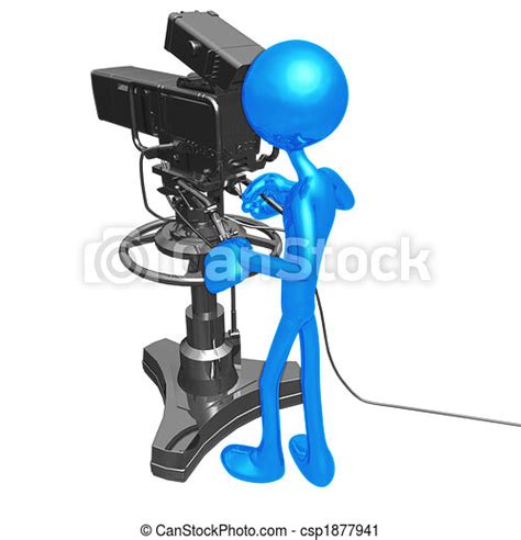 Clipart Of Studio Television Camera 3d Concept And