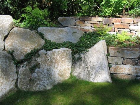 Granite Boulders Meet Stone Walls Beach Style Landscape Seattle
