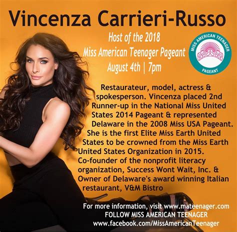 Host Of Miss American Teenager Pageant 2018 Vincenza Carrieri Russo