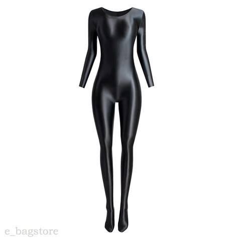 Women S Sexy Jumpsuits Bodysuit One Piece Leotard Catsuits Zentai Shiny