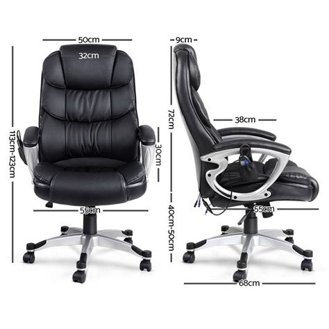 artiss 8 point massage office chair heated seat pu black click shop au