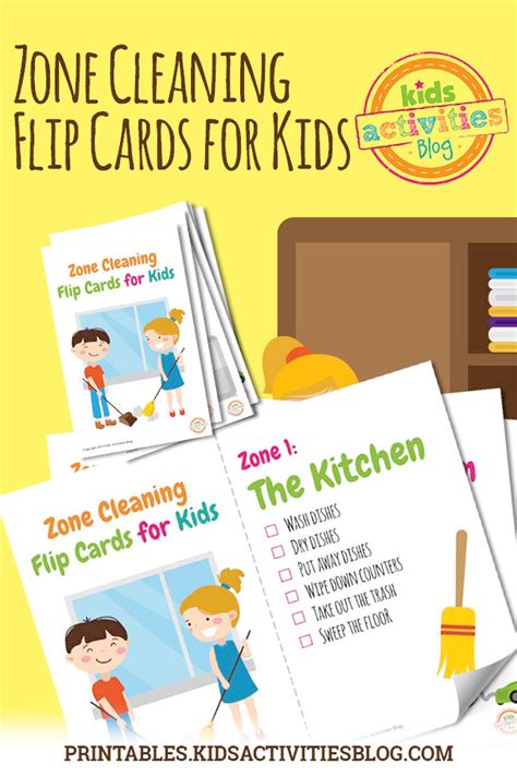 Zone Cleaning Chore Cards For Kids Etsy