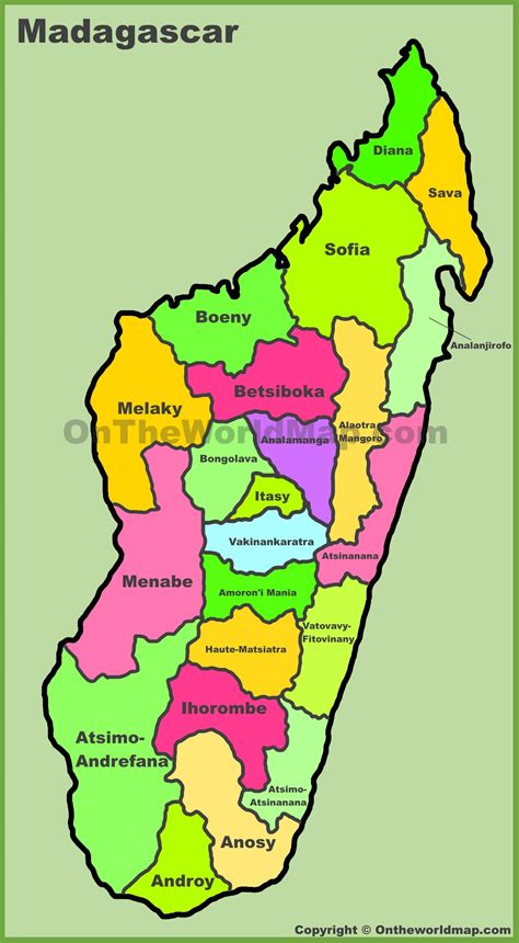 Madagascar Region Map Administrative Divisions Map Of Madagascar