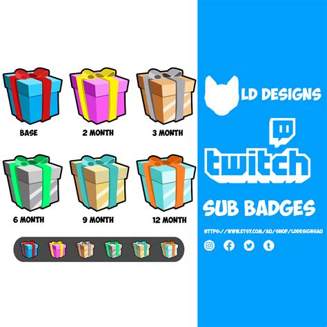 Twitch Subscriber Badges Presents Twitch Badge Twitch Channel
