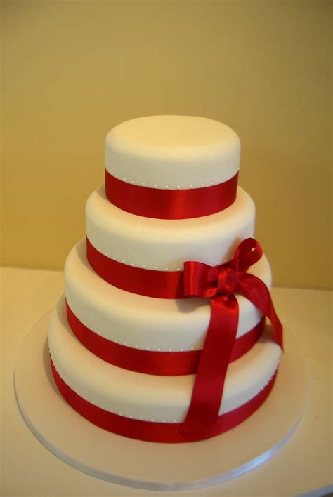 Red Ribbon Wedding Cake 24 Wedding Cake By The Foxy Cake Flickr