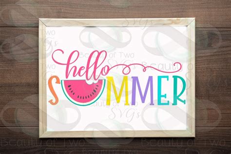 Hello Summer Watermelon Svg File