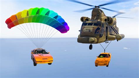 Cargobob Parachute Car Epicness Gta 5 Funny Moments Youtube