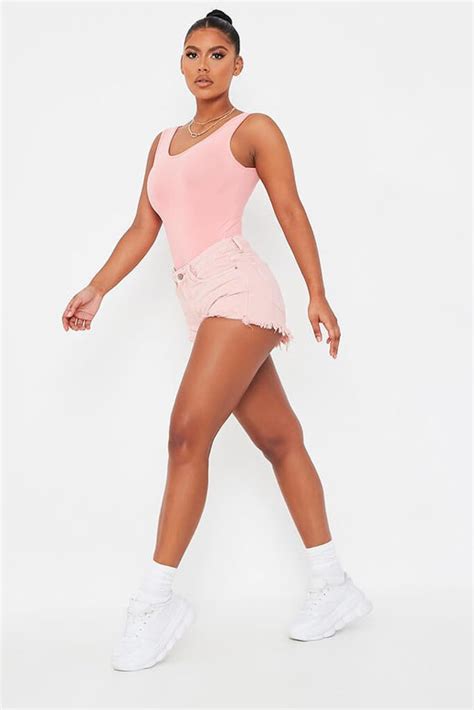 Blush Pink Bodysuit With Scoop Neck And Back Tops Bodysuit I Saw