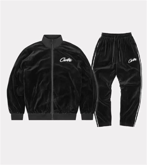 Corteiz Vvs Velour Tracksuit Black