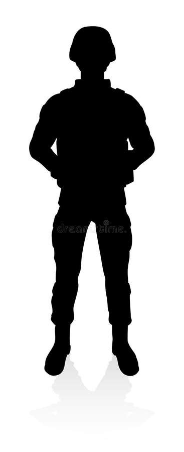 Soldier Military Detailed Silhouette Stock Vector Illustration Of