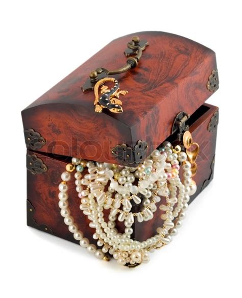 Treasure Chest And Pearl Necklace Stock Image Colourbox