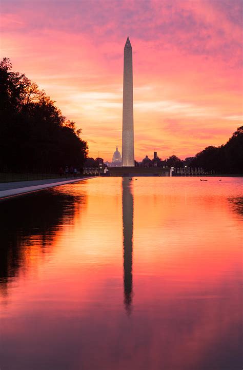 Brilliant Sunrise Over Reflecting Pool Dc Photograph By Steven Heap