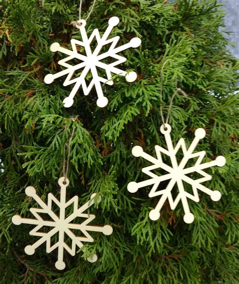 Set Of 5 Wooden Mini Snowflakes Unfinished Wooden Decor Etsy
