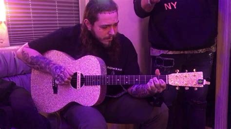 Post Malone Plays The Guitar In His Tour Van Youtube