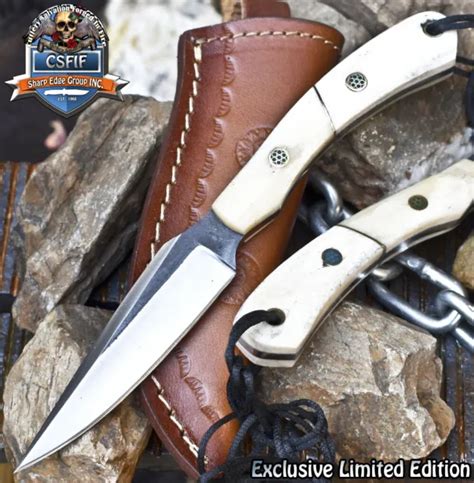 Csfif Custom Forged Skinner Knife Aus 10 Steel Camel Bone Hunter Best