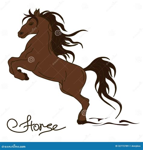 Illustration Of Rearing Up Horse Stock Vector Illustration Of