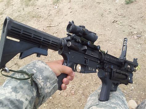 M4 Carbine Rifle M320 Grenade Launcher Trijicon Acog Optics Military
