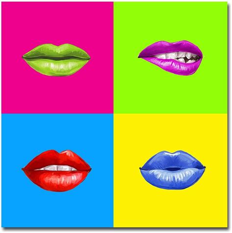 Amazon De Pop Art Poster The Lips Retro Kunst ähnlich Andy Warhol Lippen Popart Für Loft