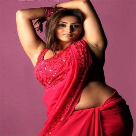 Sexy Bollywoods Actress And Mallus Namitha Hot In Red Saree And Navel