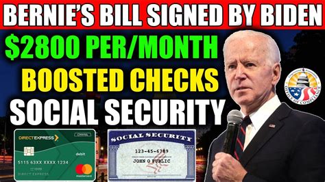 Biden Signs Bernie Bill 2800 Permonth Social Security Boosted Checks