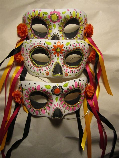Día De Los Muertos Day Of The Dead Half Mask Etsy Day Of The Dead