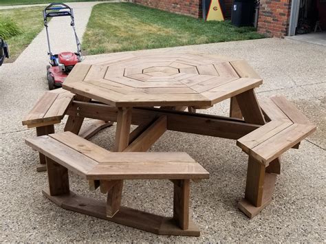 Just Finished Up This Octagonal Picnic Table Rwoodworking