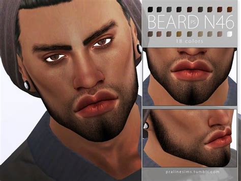 Pralinesims Beard N46 Guys Eyebrows Sims Sims 4 Cc Skin