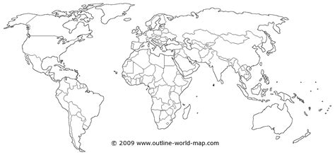 World Political Map Black And White A4 Size