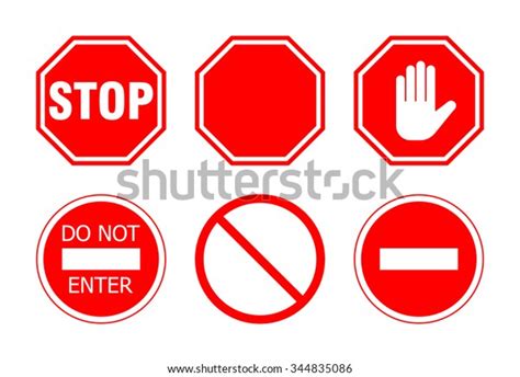 Stop Sign Set Isolated On White Stock Vector Royalty Free 344835086