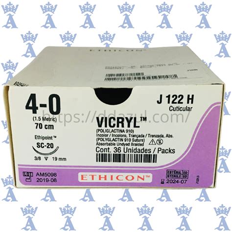 Sutura Vicryl 4 0 70x Sc 20 C36 Ethicon