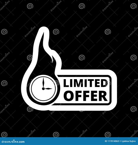Limited Offer Icon Time Design On Dark Background Stock Vector
