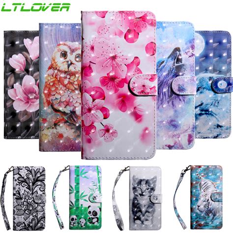 fashion owl wolf panda cat 3d soft flip pu leather case for sony xperia l1 xa1 ultra cases for