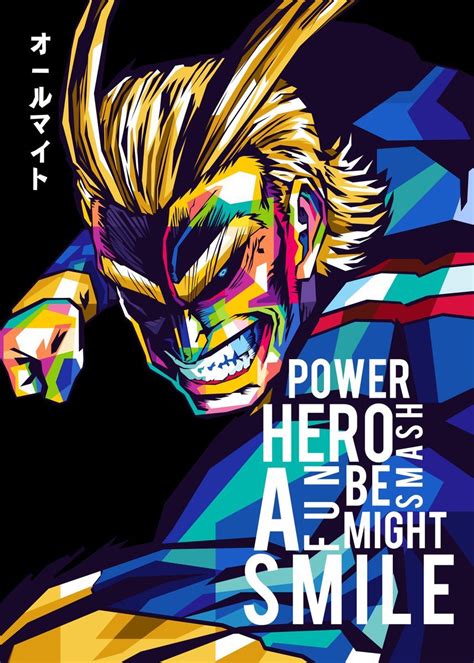 All Might Boku No Hero Poster By Shichiro Ken Displate Pop Art