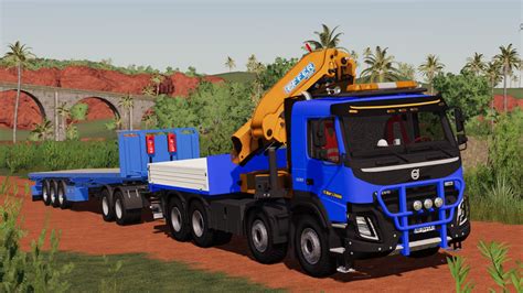 Volvo Fmx 8x4 Crane Truck V11 Fs 19 Farming Simulator 2022 Mod Ls