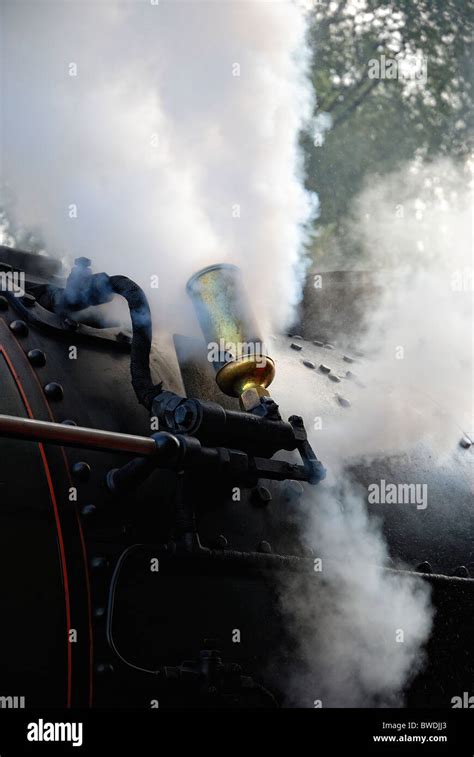 Whistle Blowing Steam On Locomotive 71000 Duke Of Gloucestergreat