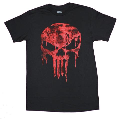 The Punisher Mens T Shirt Skull Logo Dripping Red Image Ebay