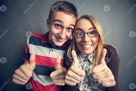 happy nerdy couple stock image image of couple female 60151383