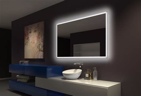 Backlit Bathroom Mirror Rectangle 60 X 36 In Paris Mirror