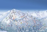 Les Arcs ski map, France, Europe