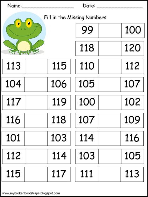 Hundreds Chart With Missing Numbers Pdf