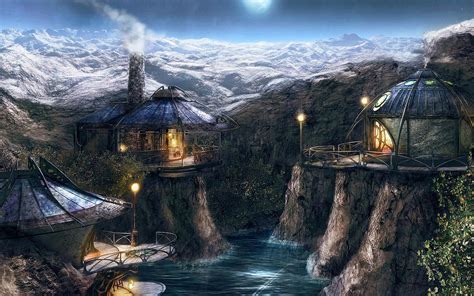 Wallpaper Video Games Fantasy Art Valley Wilderness Alps Myst