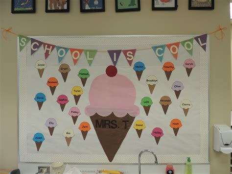 Mrs Ts First Grade Class Ice Cream Bulletin Board