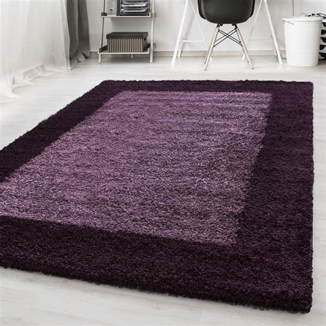 Purple Rug Modern Shaggy Floor Lila Carpet Soft Fluffy Living Room Are