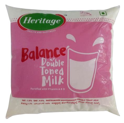 heritage balance double toned milk 500ml pouch grocery and gourmet foods